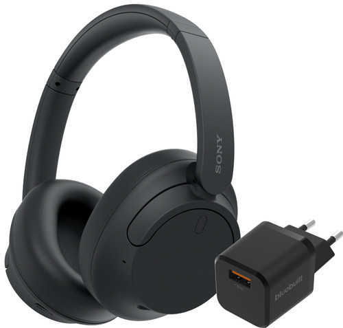 Sony WH-CH720N Schwarz + BlueBuilt Quick-Charge-Ladegerät mit USB-A-Port 18 W Schwarz Main Image