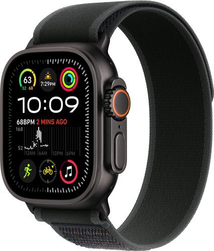 Apple Watch Ultra 2 4G 49mm Black Trail Watch Strap Black M/L Main Image