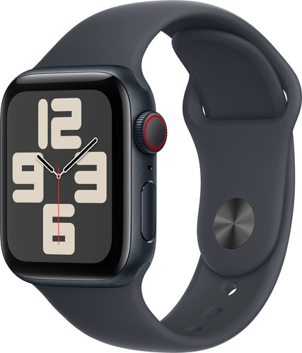 Apple Watch SE 2024 4G 40 mm Mitternacht Sportarmband S/M Main Image