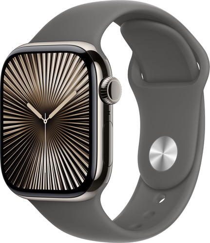 Apple Watch Series 10 4G 42 mm Titan Silber Sportarmband M/L Main Image