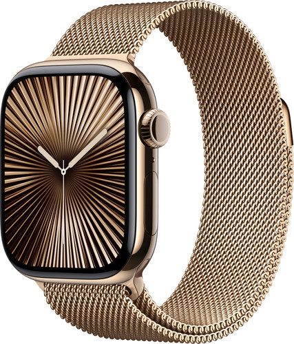 Apple Watch Series 10 4G 42mm Titanium Gold Milanese Watch Strap Main Image