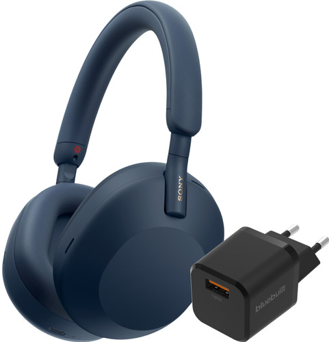 Sony WH-1000XM5 Blau + BlueBuilt Quick-Charge-Ladegerät mit USB-A-Port 18 W Schwarz Main Image