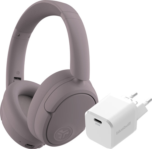 JBuds Lux ANC Rosa + BlueBuilt Power-Delivery-Ladegerät mit USB-C-Port 20 W Weiß Main Image