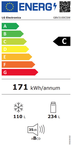 LG GGBV3100CSW energy label