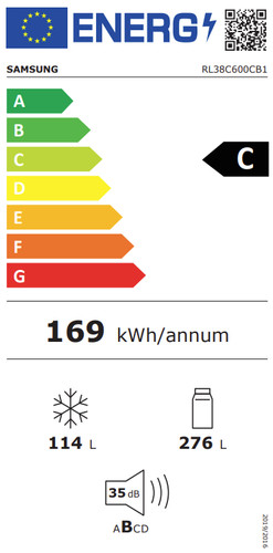 Samsung RL38C600CB1/EG energy label
