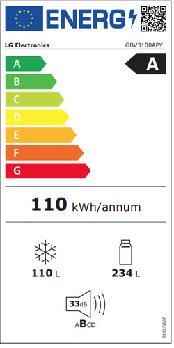 LG GBV3100APY energy label