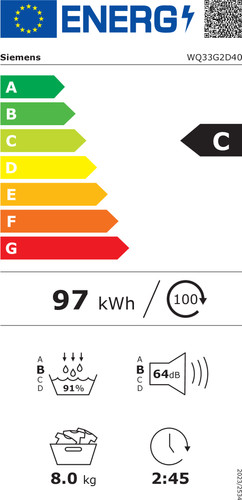 Siemens WQ33G2D40 energielabel