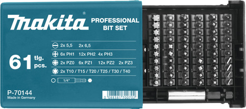 Makita 61-piece bit set P-70144 Main Image