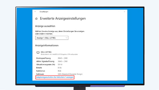 Gehe zu den Anzeigeeinstellungen