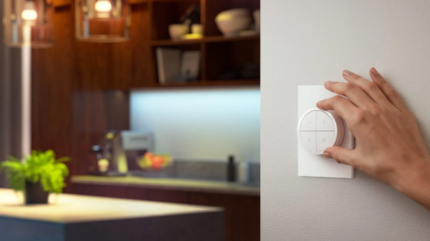 Hue Drehschalter an der Wand