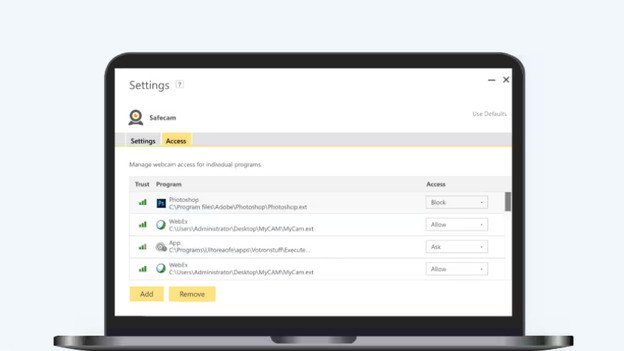 Secure and authorize apps for your webcam with Norton SafeCam