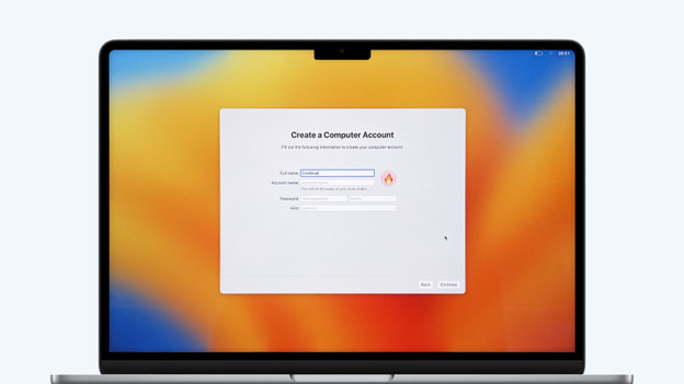 Create a MacBook computer account