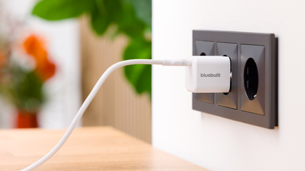 Laptop being charged with GaN charger