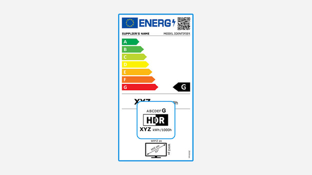 HDR energy label and energy consumption on the label