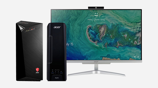 Ein MSI PC, Acer PC und Acer Monitor.