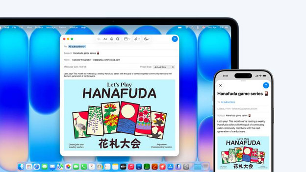 MacBook with iPhone as webcam.
