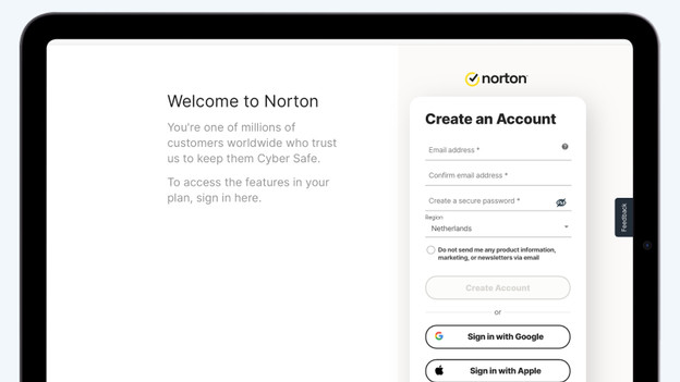 Create Norton account
