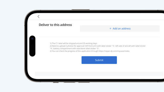 DJI Cx label address information