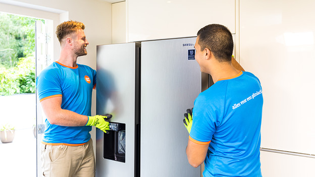 Open side-by-side American fridge