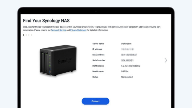 Synology user interface
