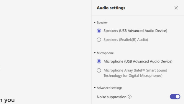 Einstellungen zur Geräuschunterdrückung