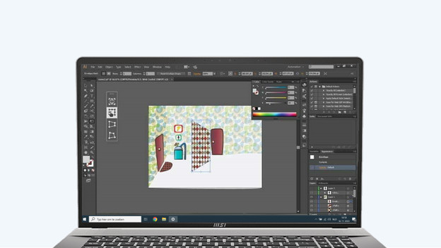 MSI-Workstation mit Adobe Illustrator