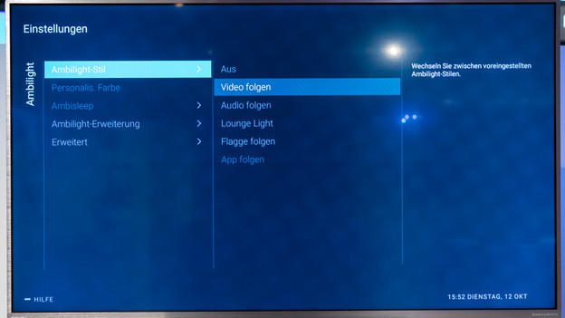 Philips Ambilight Einstellungen