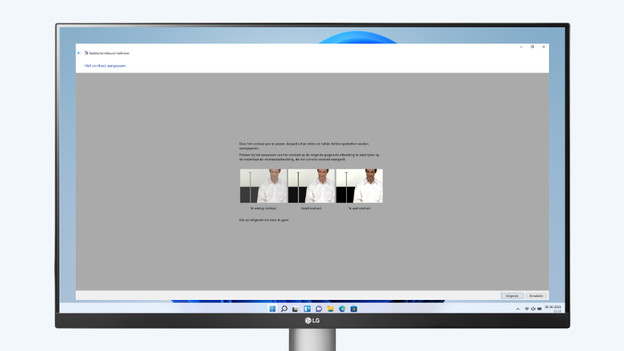 Stelle den korrekten Kontrastwert ein