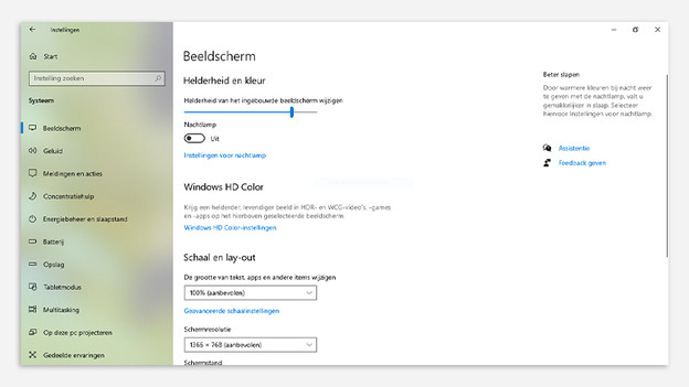 Helligkeit in den Windows Bildschirmeinstellungen