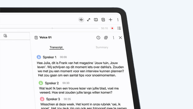 Galaxy AI Transkriptionsassistent