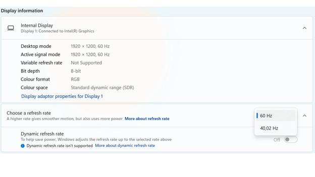 Übertakten in den Anzeigeeinstellungen