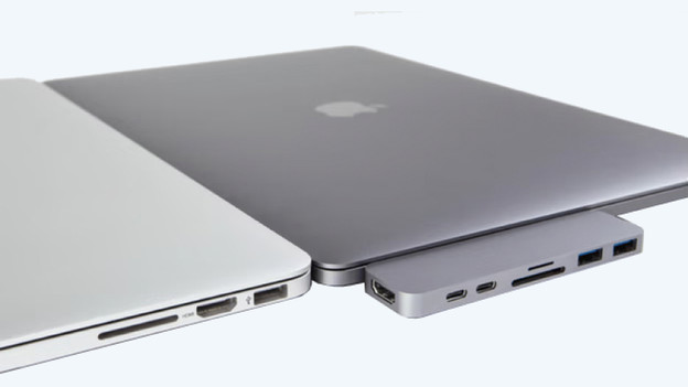 USB-C-Hub am MacBook.