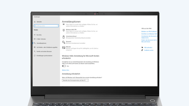 Anmeldeoptionen für Windows Hello