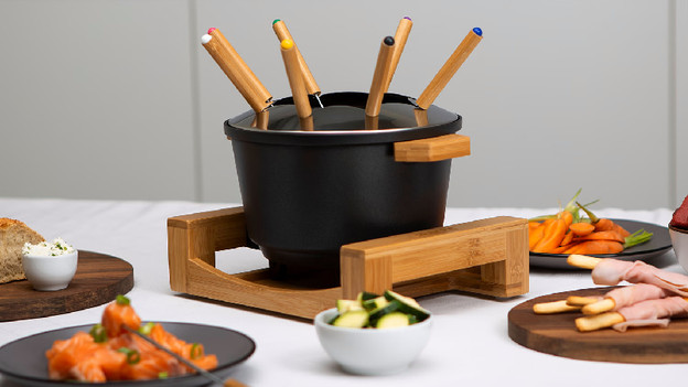 Schwarzes Fondue-Set