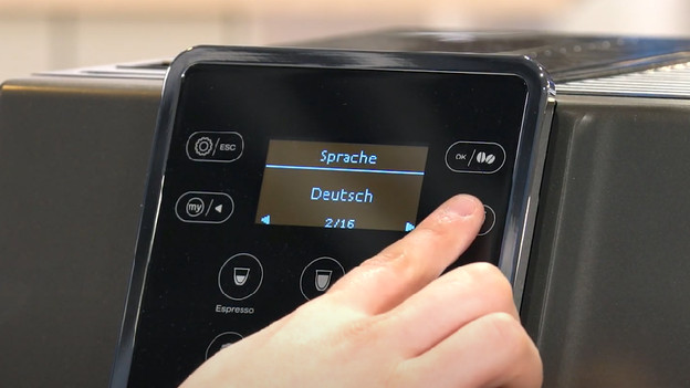 Stelle die gewünschte Sprache ein