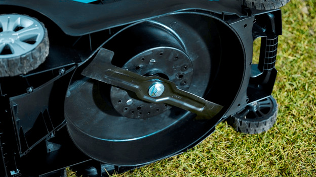 Clean blades of lawn mower