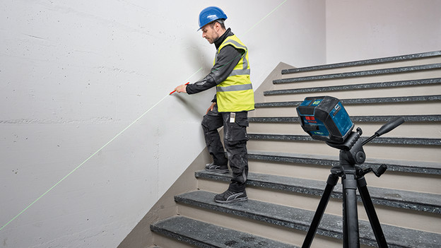 Kreuzlinienlaser Neigungsfunktion