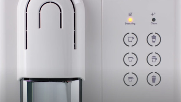 Du kannst oben auf dem Gerät sehen, wann du es entkalken musst