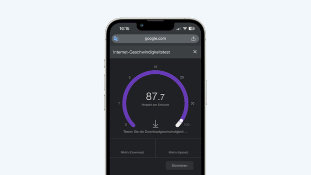 Test der Internetgeschwindigkeit