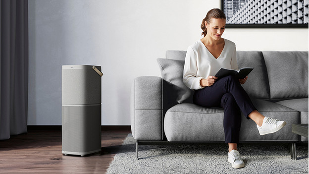 Air purifier in living room