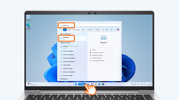 Gib "Task-Manager" in die Suchleiste ein.