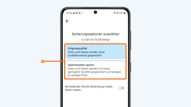 Qualität bei Google Fotos auswählen