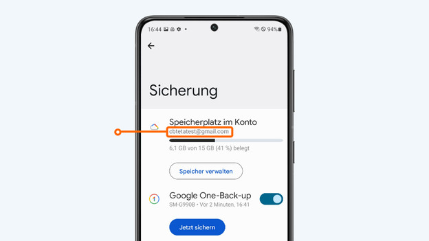 Handy-Back-up über Google-Konto