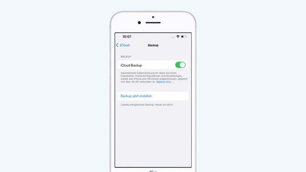Ein iCloud-Back-up erstellen