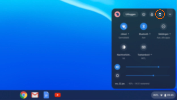 Settings icon Chromebook