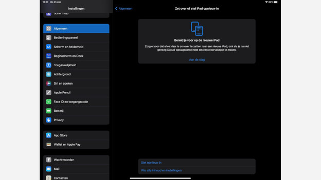 Erase all data and settings.