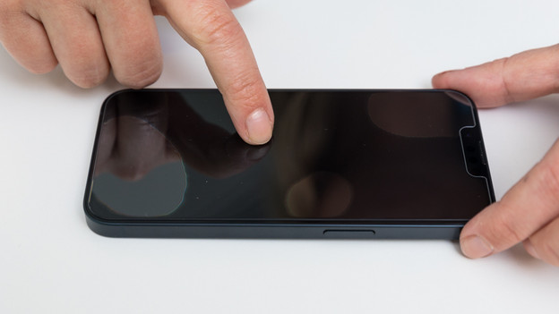 Press screen protector with fingers