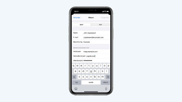 Email settings iPhone