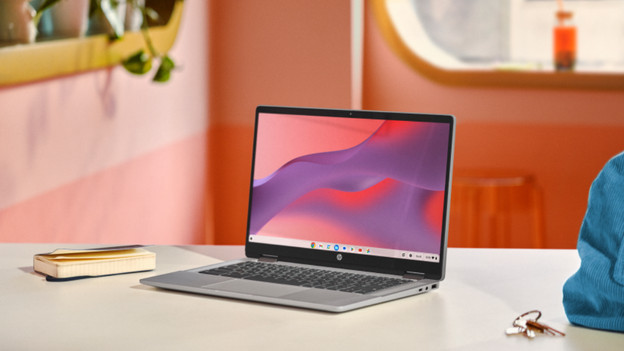 Chromebook on a table.
