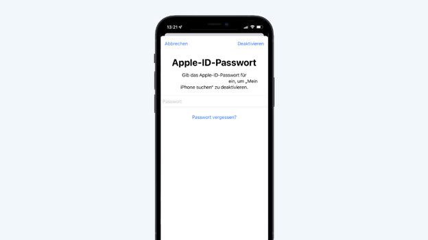 5. Gib dein Apple-ID Passwort ein.